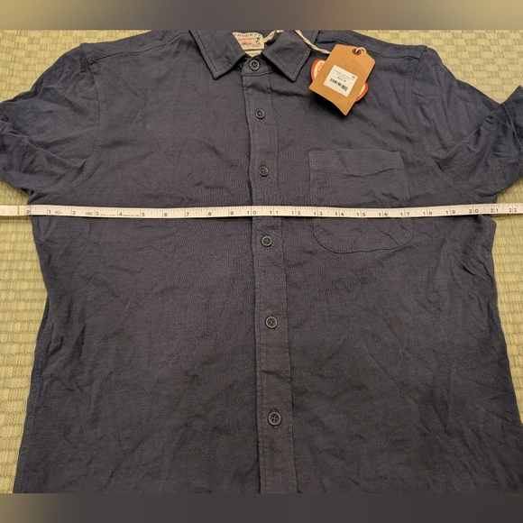 NWT Faherty Sunwashed Knit Organic Cotton Short Sleeve Shirt Nevy Men's Size Med - Picture 6 of 8